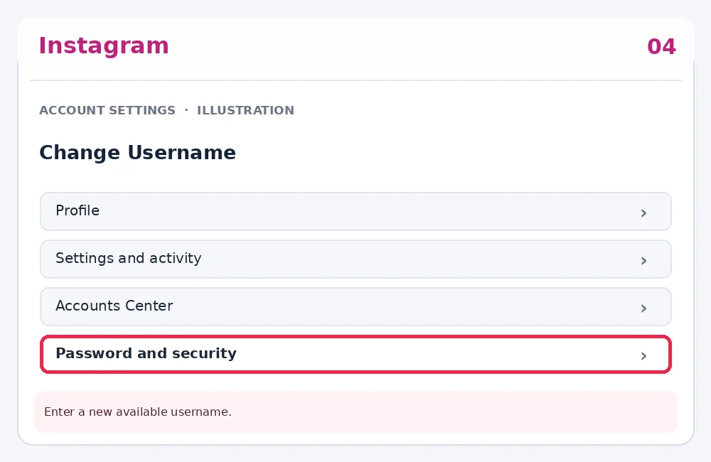 Illustrative Instagram interface for desktop, step 4; actual interface may differ