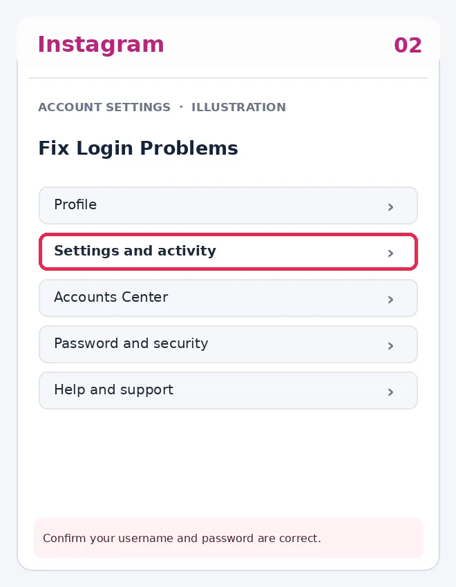 Illustrative Instagram interface for mobile, step 2; actual interface may differ