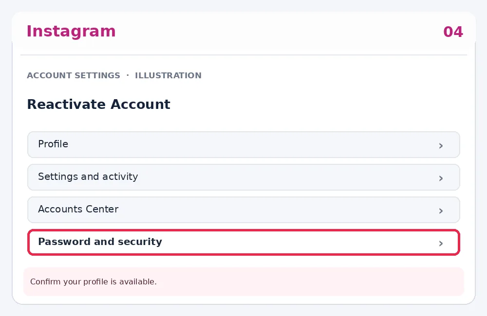 Illustrative Instagram interface for desktop, step 4; actual interface may differ