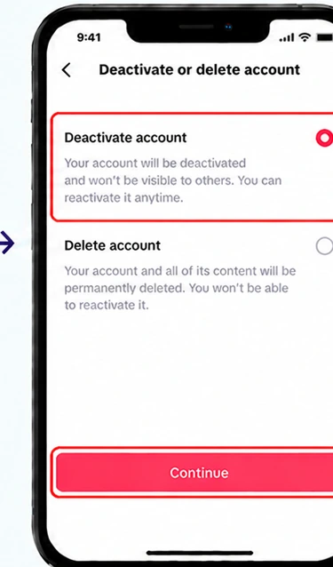 Illustrative TikTok interface for mobile, step 5; actual interface may differ
