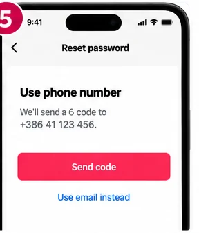 Illustrative TikTok interface for mobile, step 5; actual interface may differ