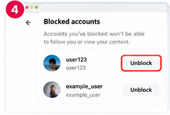 Illustrative TikTok interface for desktop, step 4; actual interface may differ